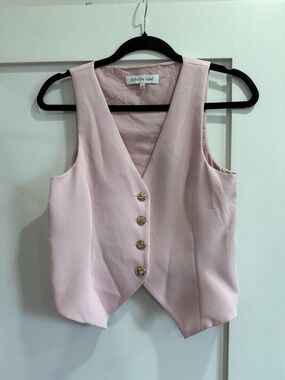 Soft Pink Button-Front Vest by Sofie the Label